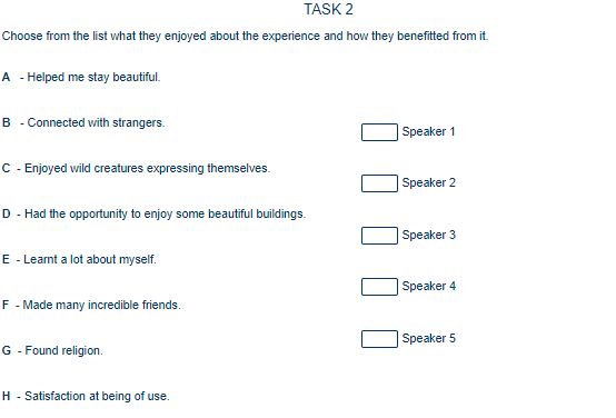 C2 Proficiency Listening Sample Question for Part 4 Task 2