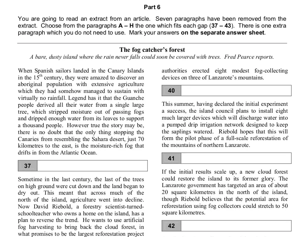 C2 Proficiency Reading sample multiple-choice questions for Part 6
