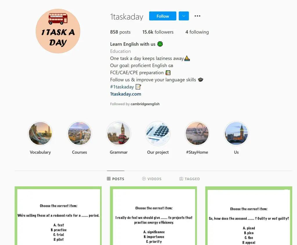 1 Task A Day Instagram Page
