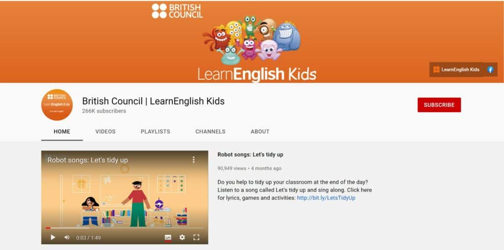 British Council LearnEnglish Kids YouTube Channel