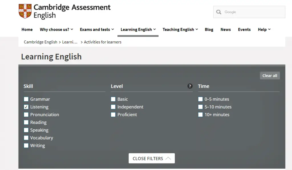 Cambridge Assessment English Home Page