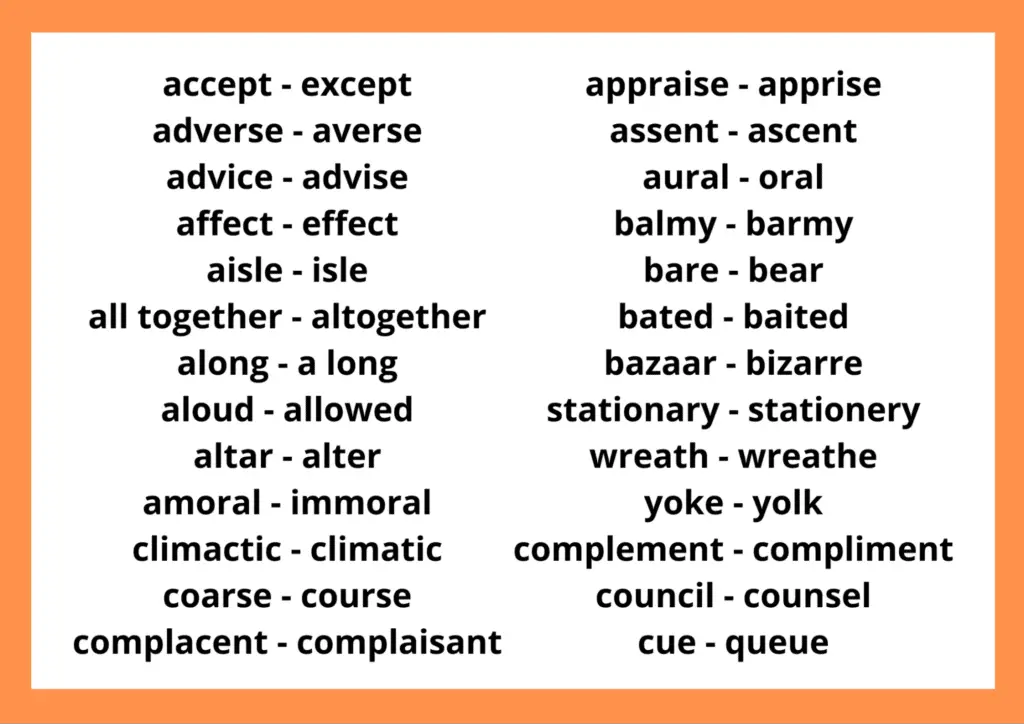 Commonly Confused English Words 1