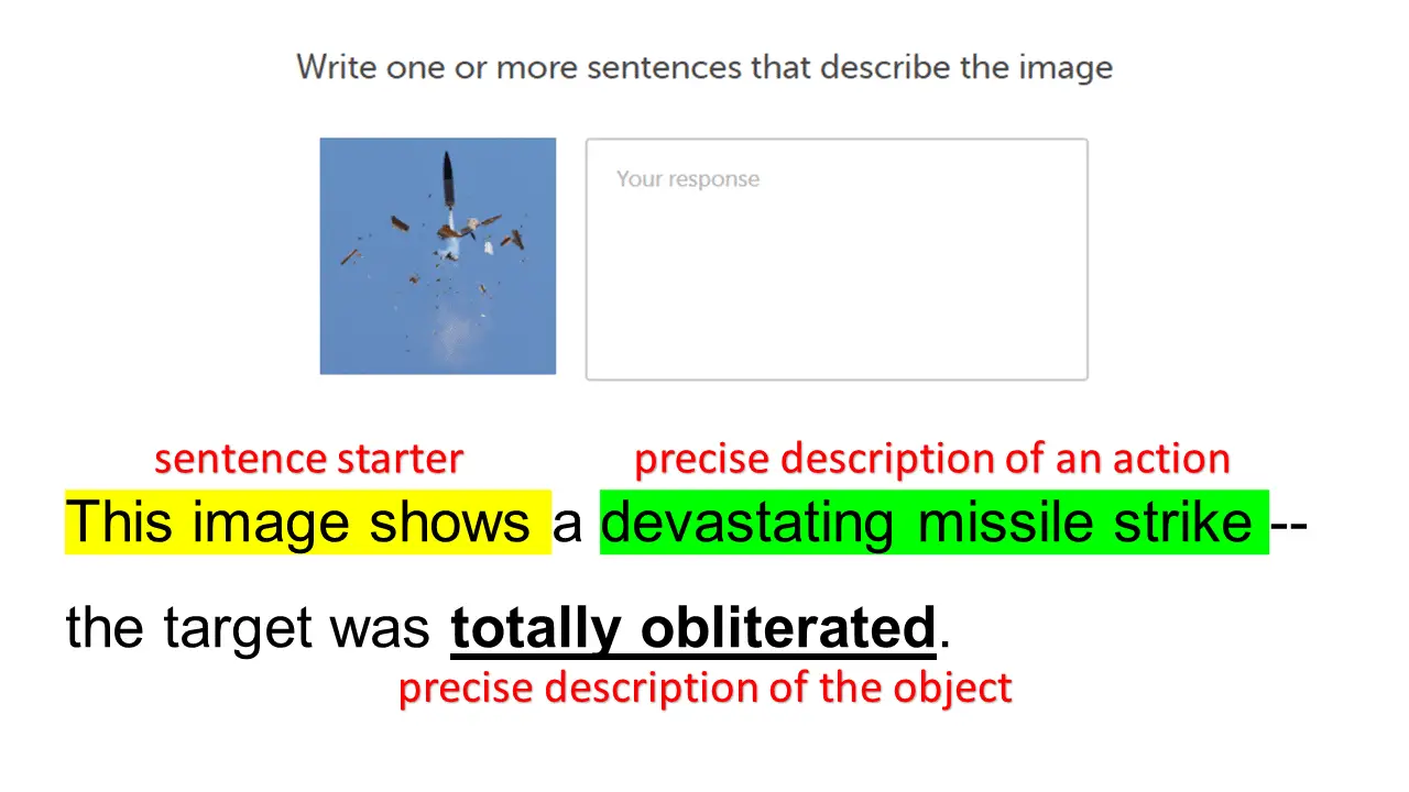 DET Writing Answer Describe the Photo Missile