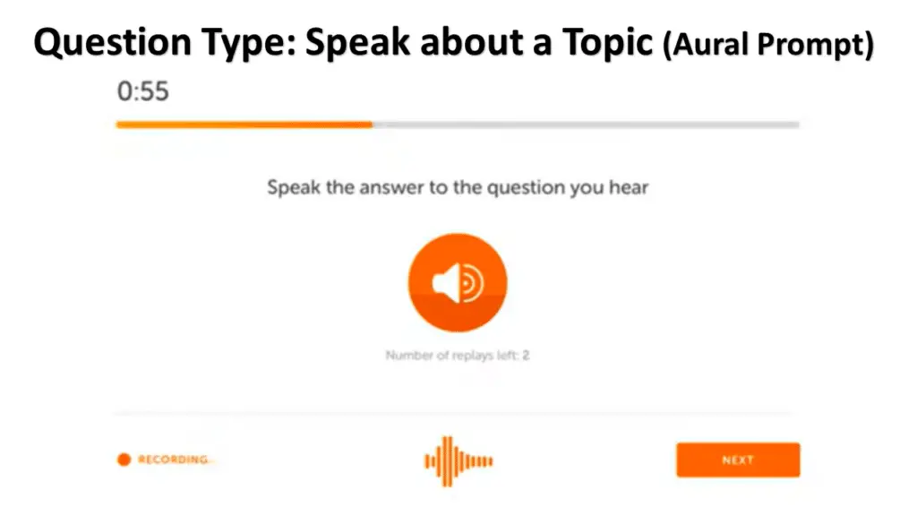 Duolingo English Test Speaking Question Type Speak About a Topic Aural Prompt