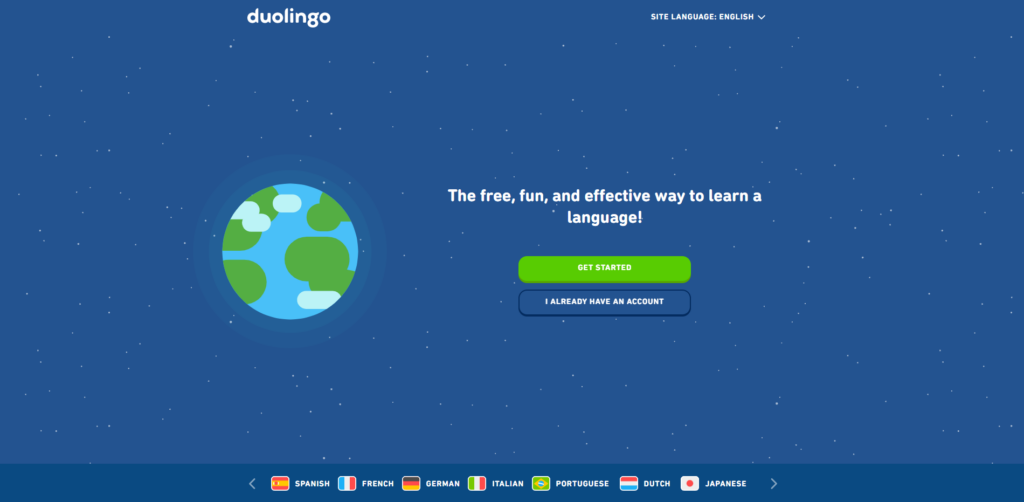 Duolingo Home Page