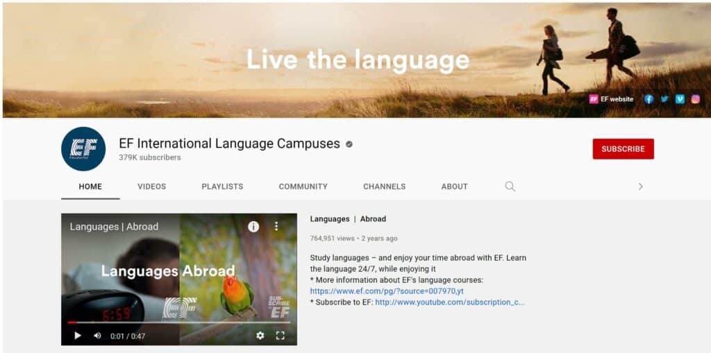 EF International Language Campuses YouTube Channel