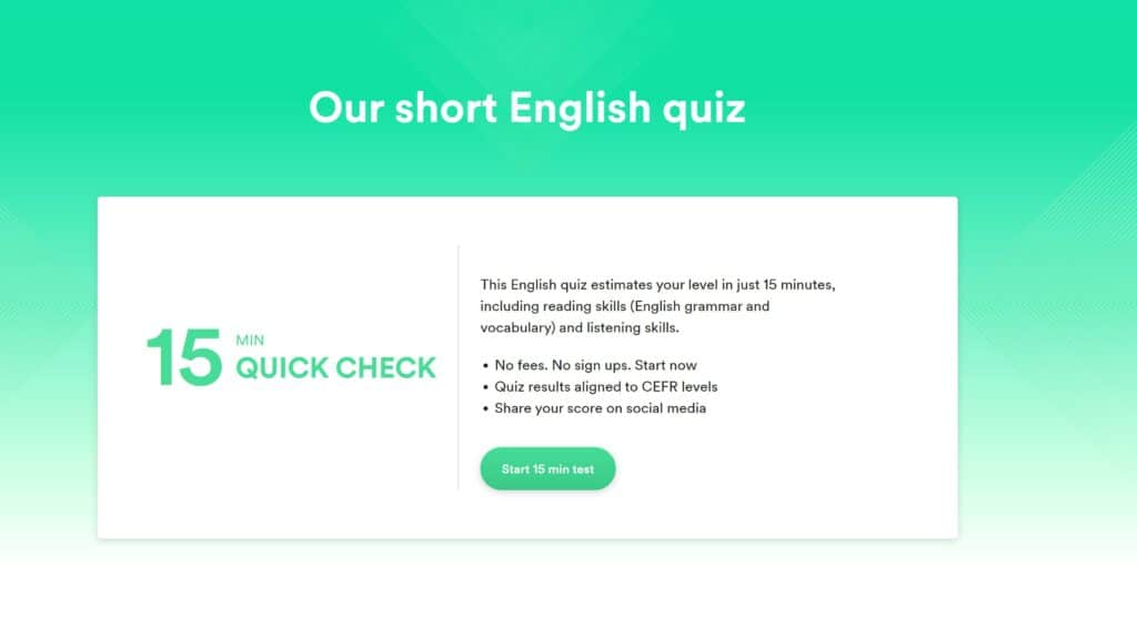 EF SET Quick English Check