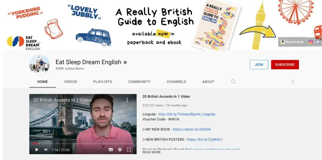 Eat Sleep Dream English YouTube Channel