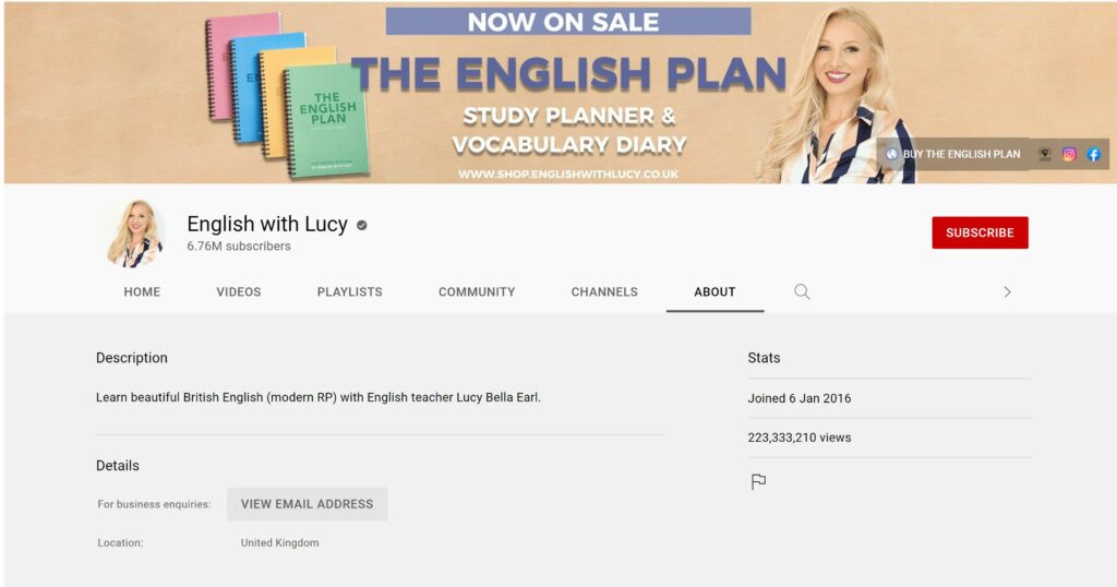 English with Lucy YouTube Channel