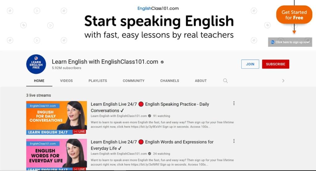 Learn English with EnglishClass101.com YouTube Channel