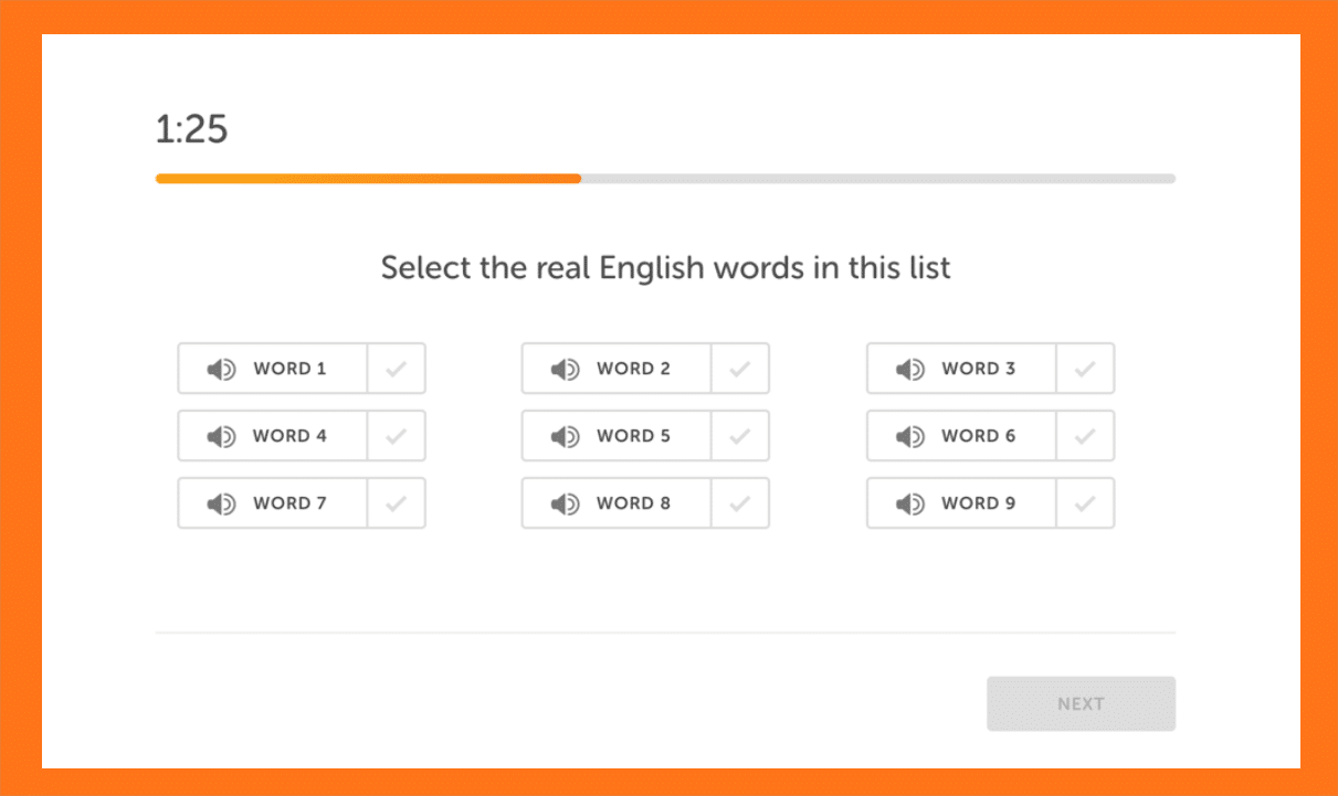 DET Adaptive Questions Listen and Select