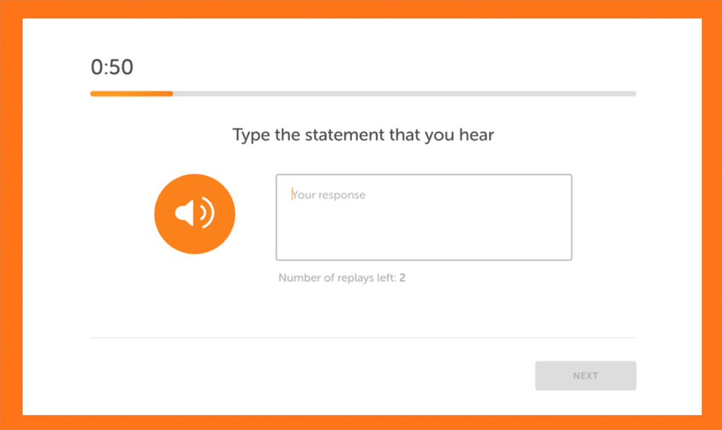 DET Adaptive Questions Listen and Type
