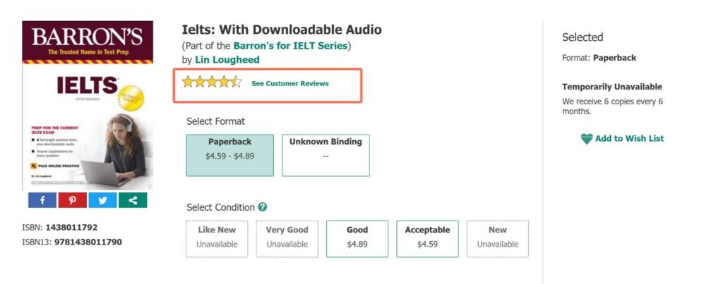 Barrons IELTS Superpack Review ThriftBooks 1