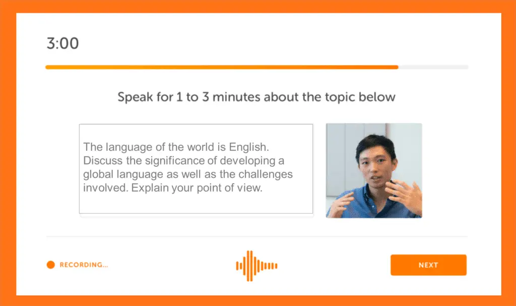 Duolingo English Test Speaking Sample -- Sample 2