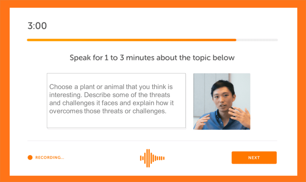 Duolingo English Test Speaking Sample -- Sample Interview Questions 3