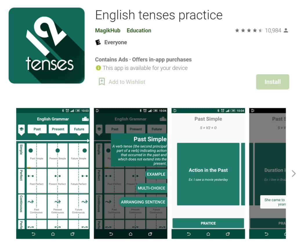 English Tenses Practice App