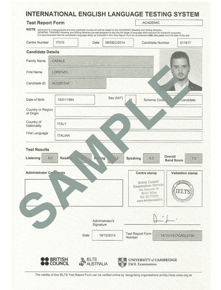 ielts certificate number