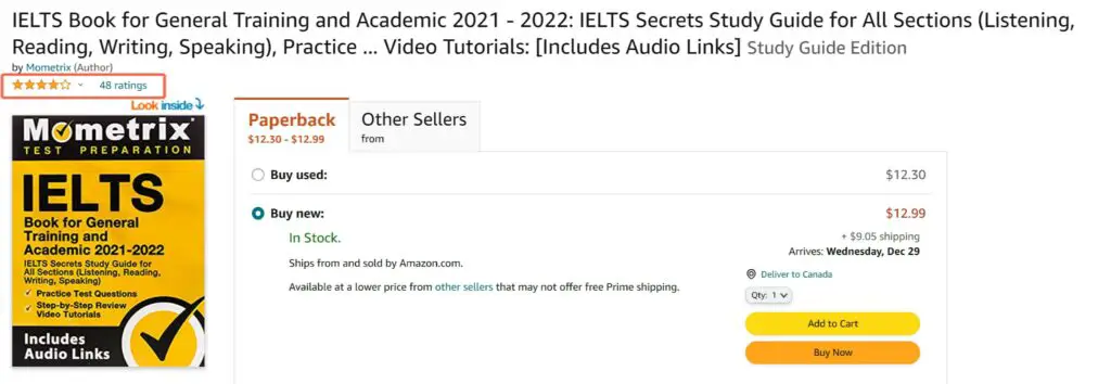 Mometrix IELTS Book Guide Review Amazon 1