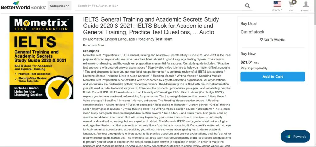 Mometrix IELTS Book Guide Review BetterWorldBooks1