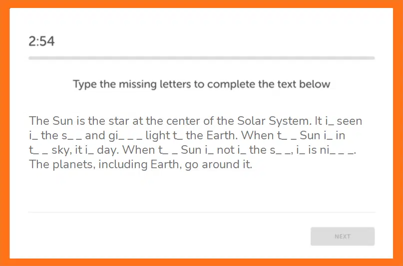 Sample Duolingo English Test Reading Questions -- Read and Complete Practice 1