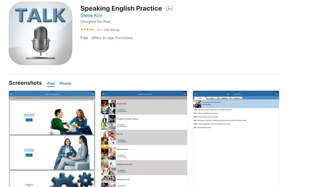 TALK Speak English Practice App