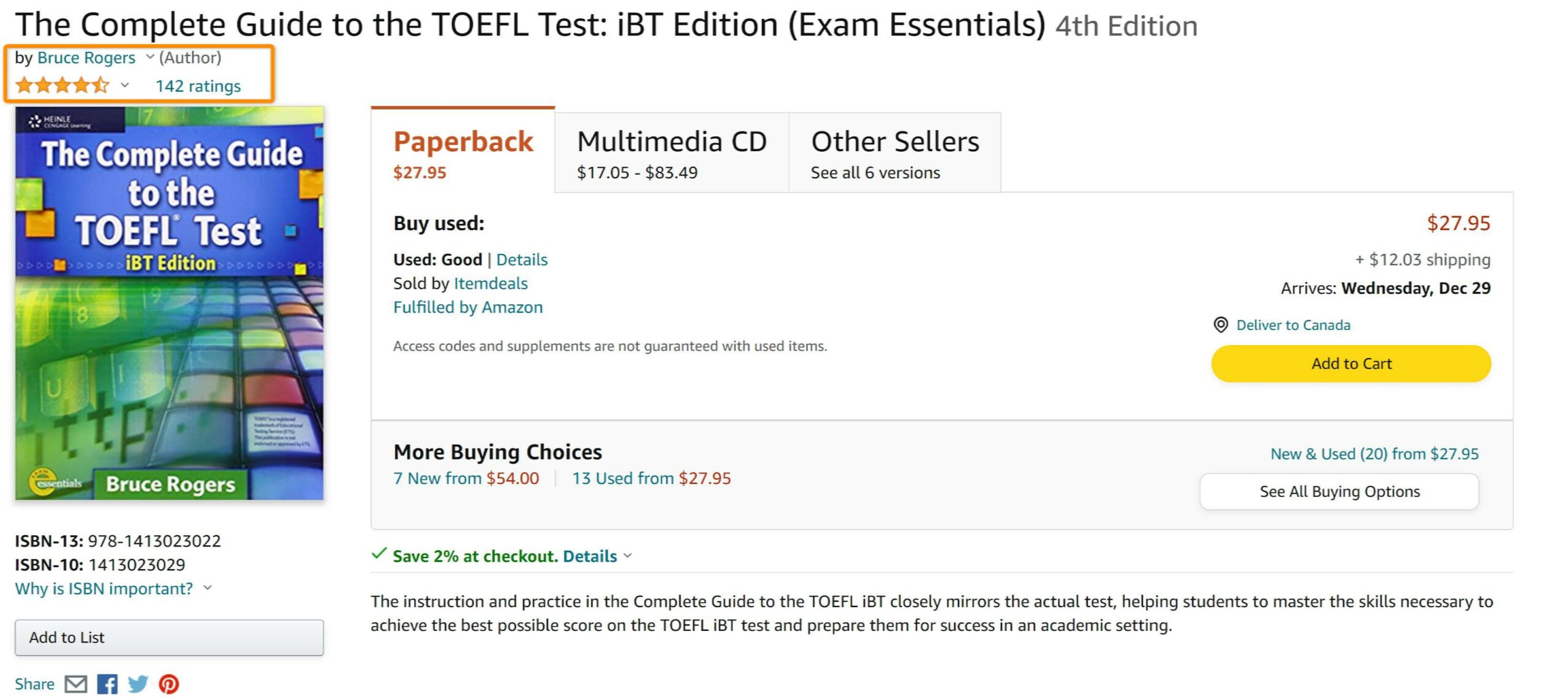 The Complete Guide to the TOEFL Test Amazon 1