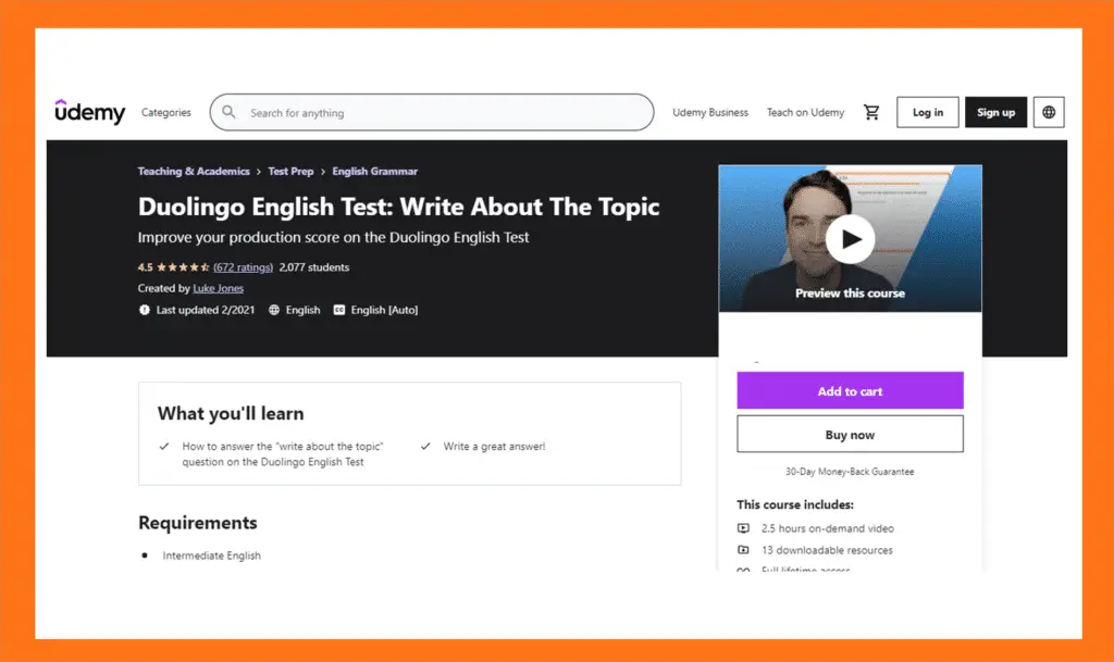 Duolingo English Test Preparation Courses Udemy Luke Jones