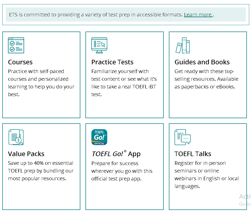 ETS TOEFL Preparation Guides