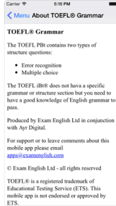 Exam English TOEFL Grammar - Screenshot 2