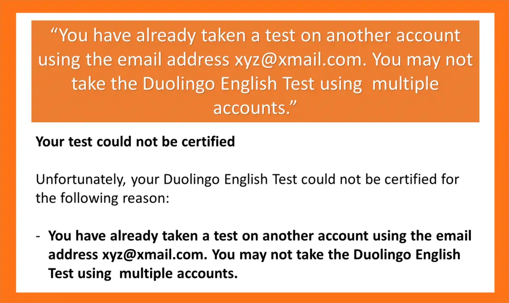 Retake Reasons for Duolingo English Test - Duplicate Accounts