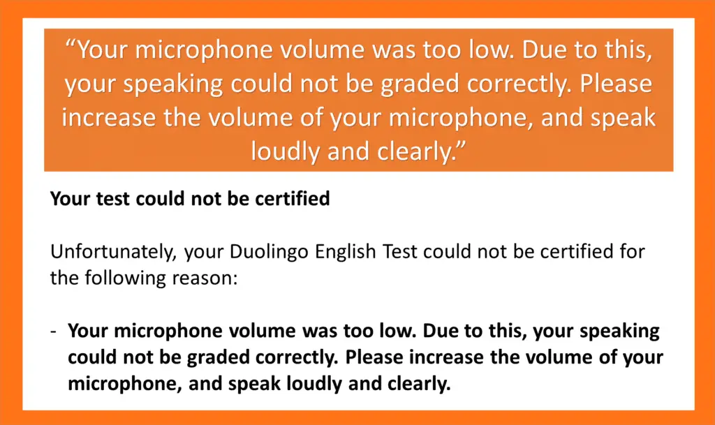 Retake Reasons for Duolingo English Test - Low Microphone Value