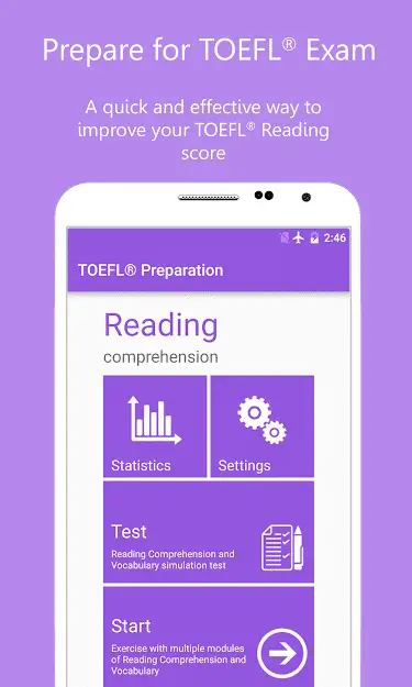 TOEFL Preparation App Reading Comprehension - Screenshot 1