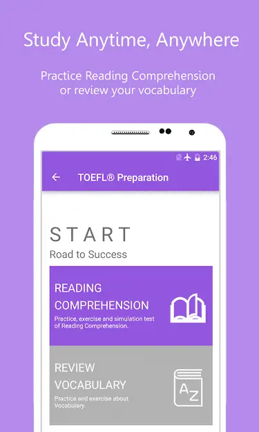 TOEFL Preparation App Reading Comprehension - Screenshot 2