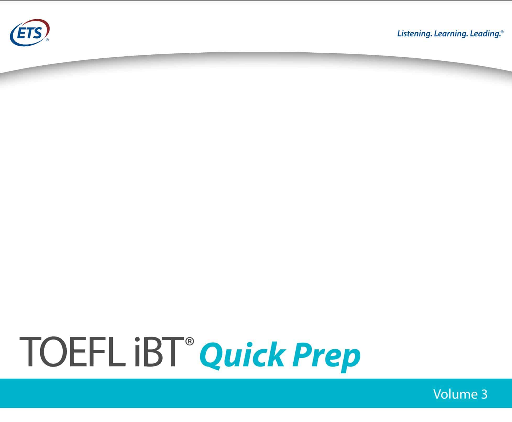 TOEFL iBT Quick Prep Book or Guide