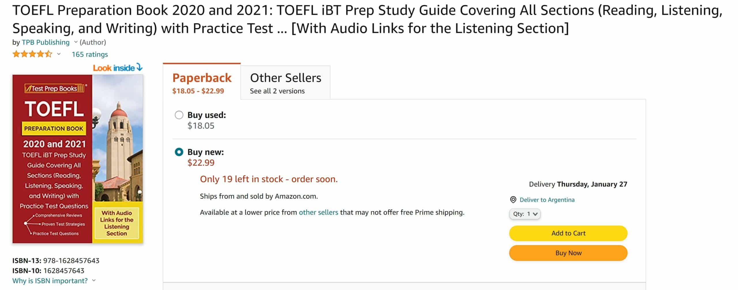 TPB Publish TOEFL Preparation Book 2020 and 2021 Book or Guide