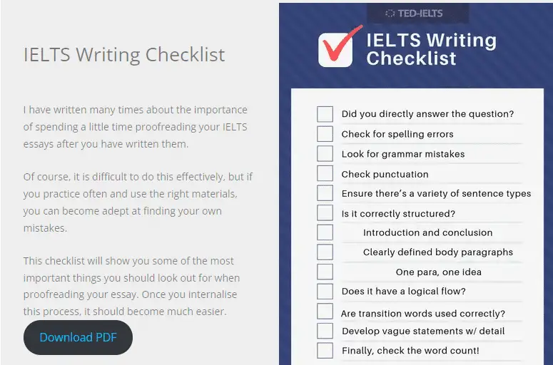 TED-IELTS IELTS Writing Checklist
