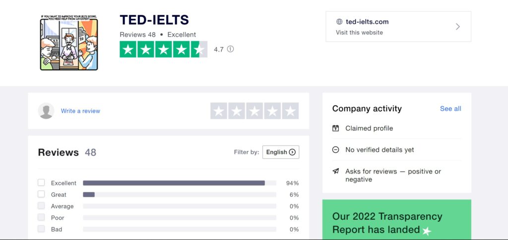 TED-IELTS TrustPilot Review